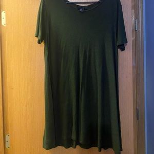army green T-shirt dress